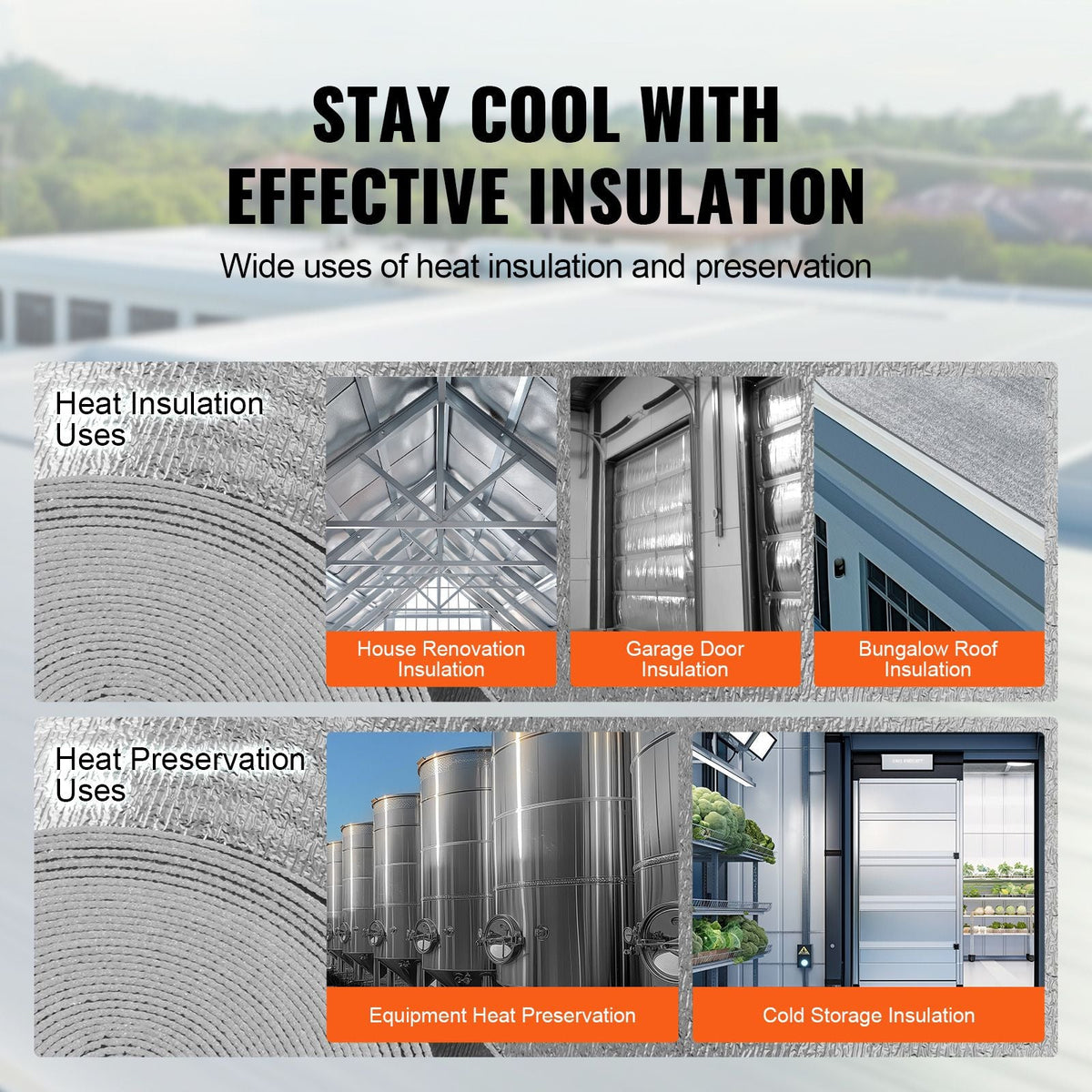 Double Reflective Insulation Roll, Foam Core Radiant Barrier, 3.2 mm 48 in x 100 ft, Double-Sided Aluminum Foil EPE Foam Heat Reflective Shield, Thermal Insulation Roll for Window RV Roof