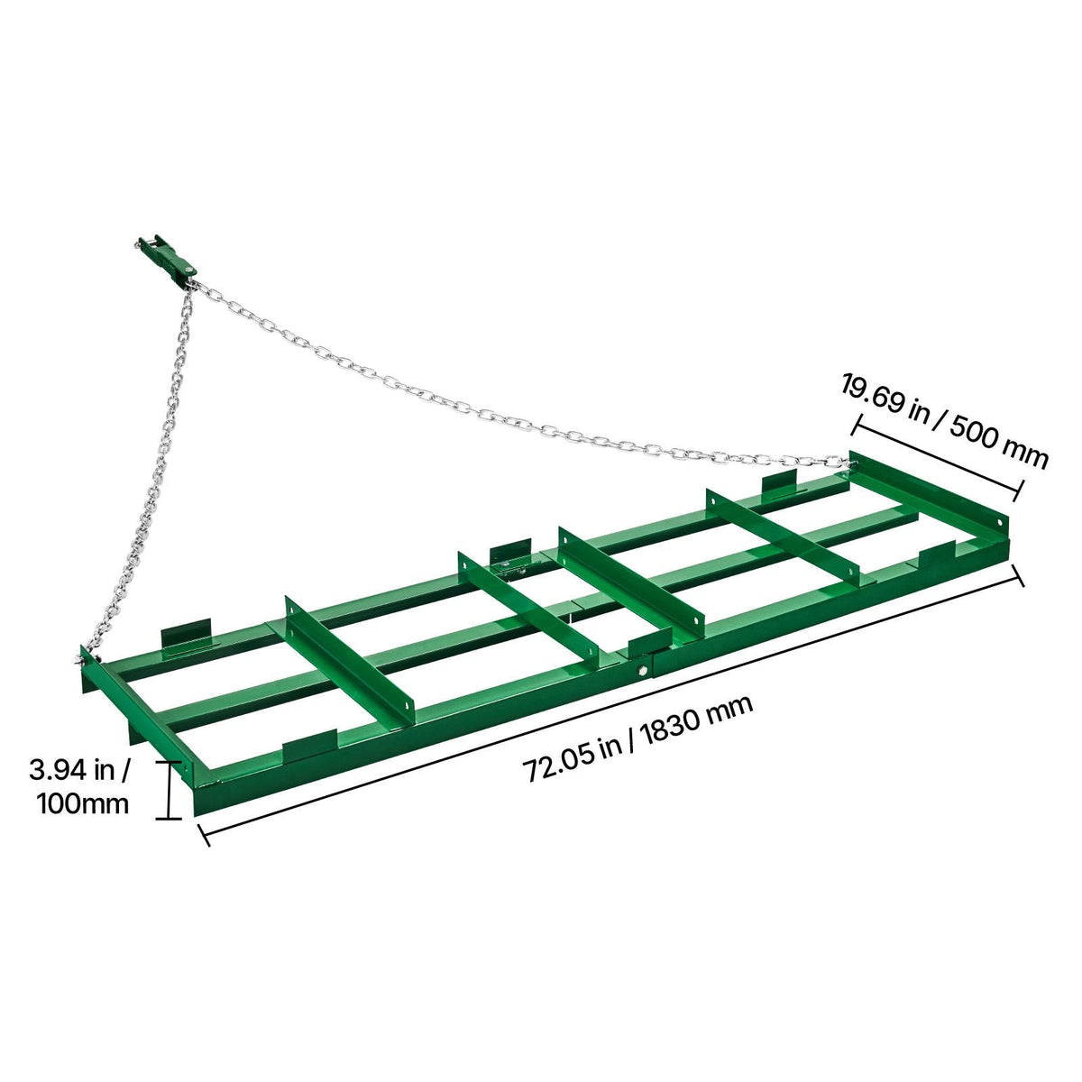 Drag Harrow, 6 ft Heavy Duty Tow Behind Drag Harrow with Adjustable Bars & 72 in Chain, Driveway Grader Landscape Rake for ATV, UTV, Tractor, Mower Tow Behind Yard Lawn Leveling Tool