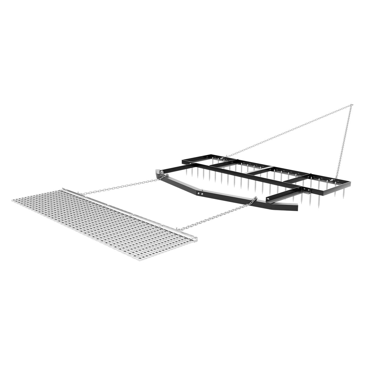 Drag Harrow, 6 ft Tow-Behind Driveway Grader with Chain Harrow, Adjustable Width & 80lbs Load Capacity, Heavy Duty Lawn Leveling Rake, Fits ATVs UTVs Tractors, for Gravel Driveway Field