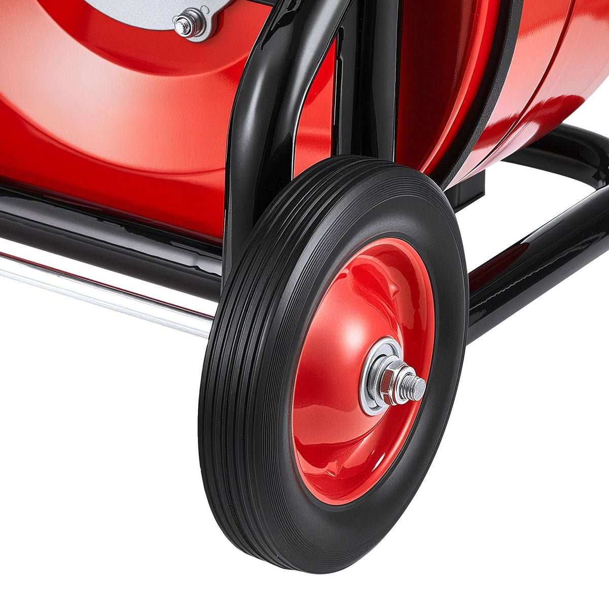 Drain Cleaner Machine 100 FT x 3/4 Inch, Auto Feed Sewer Snake Auger, Portable Drain Cleaning Machine with Multi-Wheel Combination, 6 Cutters & Air-Activated Foot Switch for 4" to 8" Pipes