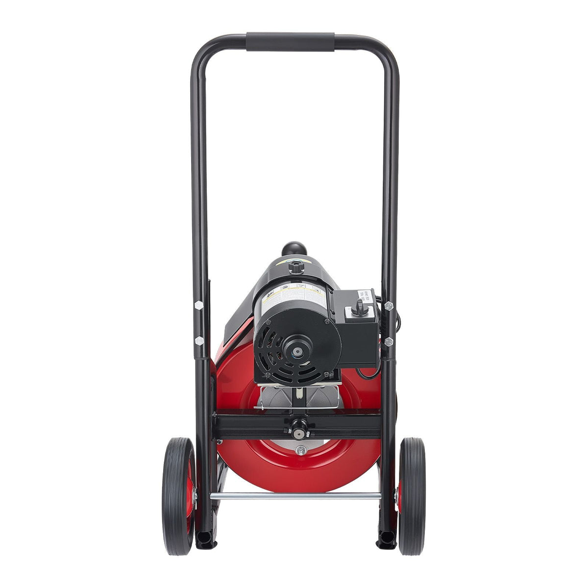 Drain Cleaner Machine 75 FT x 1/2 Inch, Auto Feed Sewer Snake Auger on Wheels, Portable Drain Cleaning Machine with 4 Cutters & Air-activated Foot Switch for 2" to 6" Pipes
