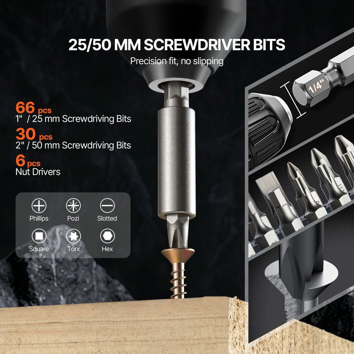 Drill Bit Set, 246 Pieces Drill and Driver Bit Set, Screwdriver Bit Set Suitable for Wood Metal Cement Drilling and Screw Driving, Drill Bit Sets Combo Kit Assorted in Organized Carrying Case