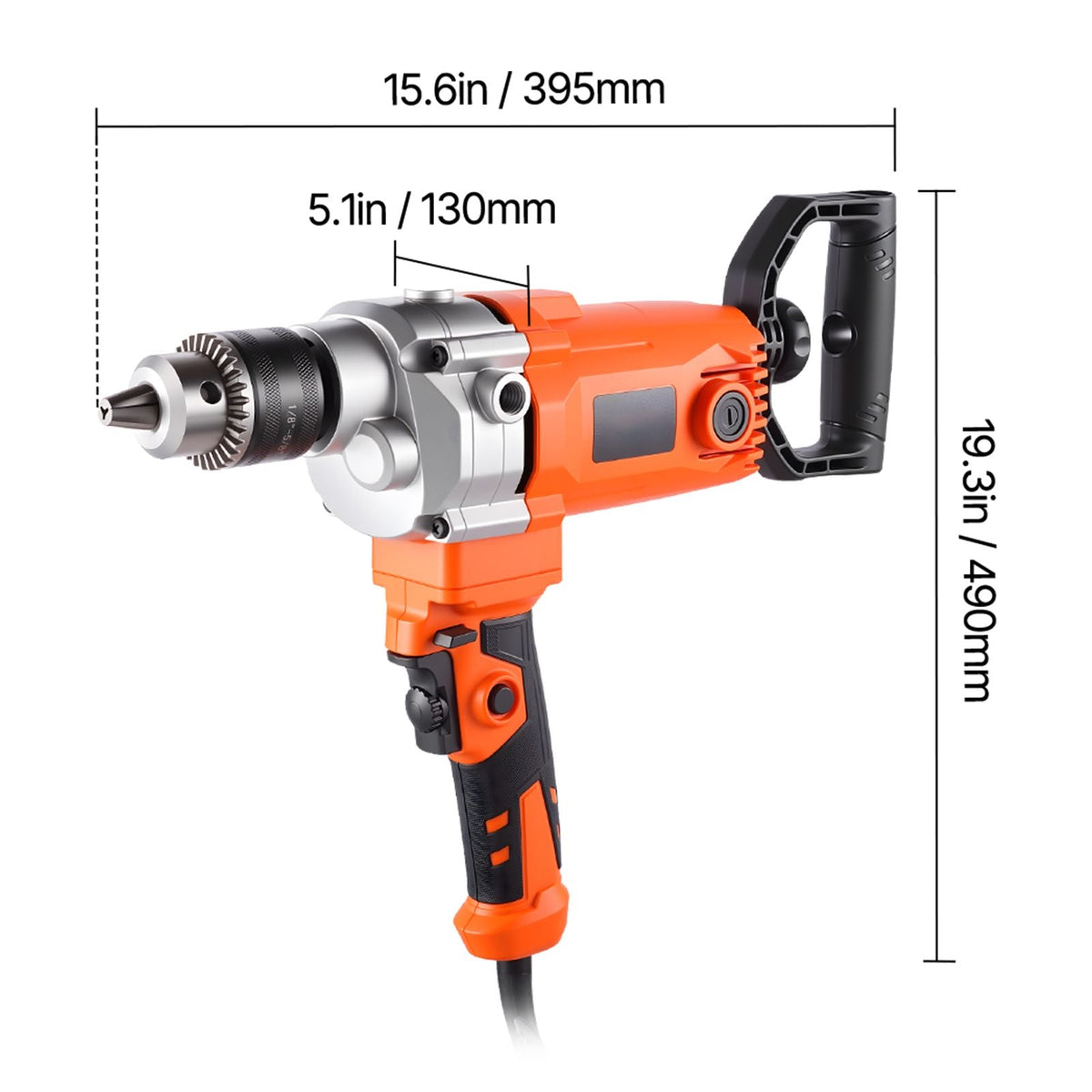 Drill Mixer, 5/8 inch Corded Electric Drill Mixer Set, 0-750RPM 5.63A Mixing Drills, Mixing Drills Machine with D-Handle for Drilling & Blending, Handheld Cement Mixers for Fodder, Paint, Cement