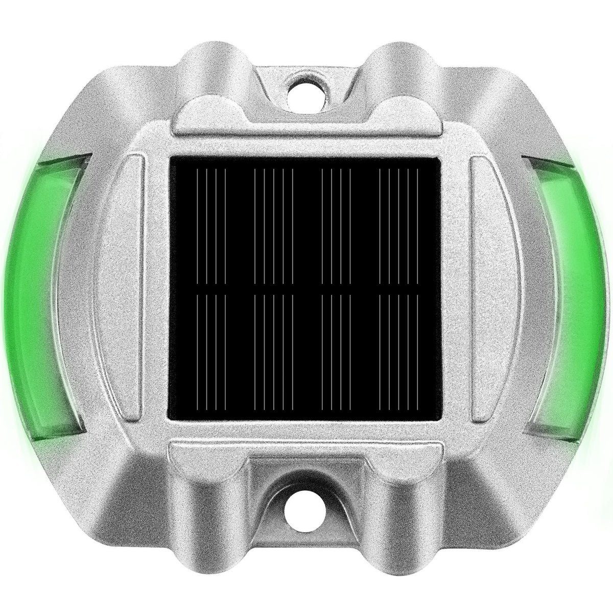 Driveway Lights, 8-Pack Solar Driveway Lights with Switch Button, Solar Deck Lights Waterproof, Wireless Dock Lights 6 LEDs for Path Warning Garden Walkway Sidewalk Steps, LED Bright Green