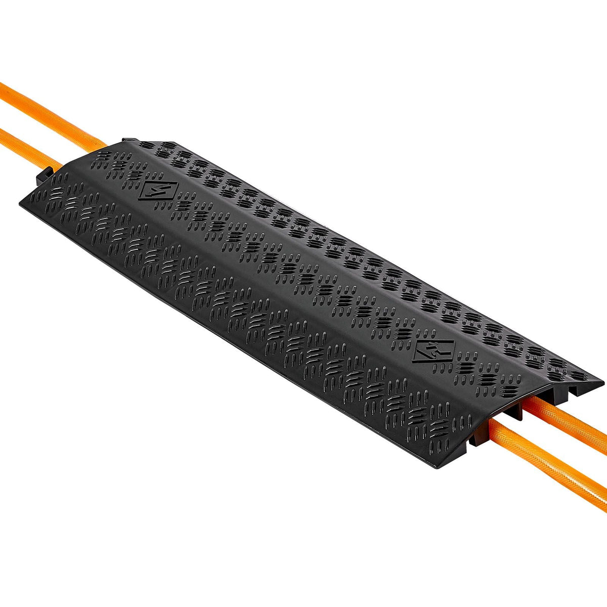 Drop Over Cable Cover, 17,500 lbs/Axle Load Capacity, Heavy Duty Cable Hose Protector Ramp, Floor Cord Cover, for High Walking Traffic Areas, Indoor, Outdoor, Home, Office, Warehouse, 2 Pack
