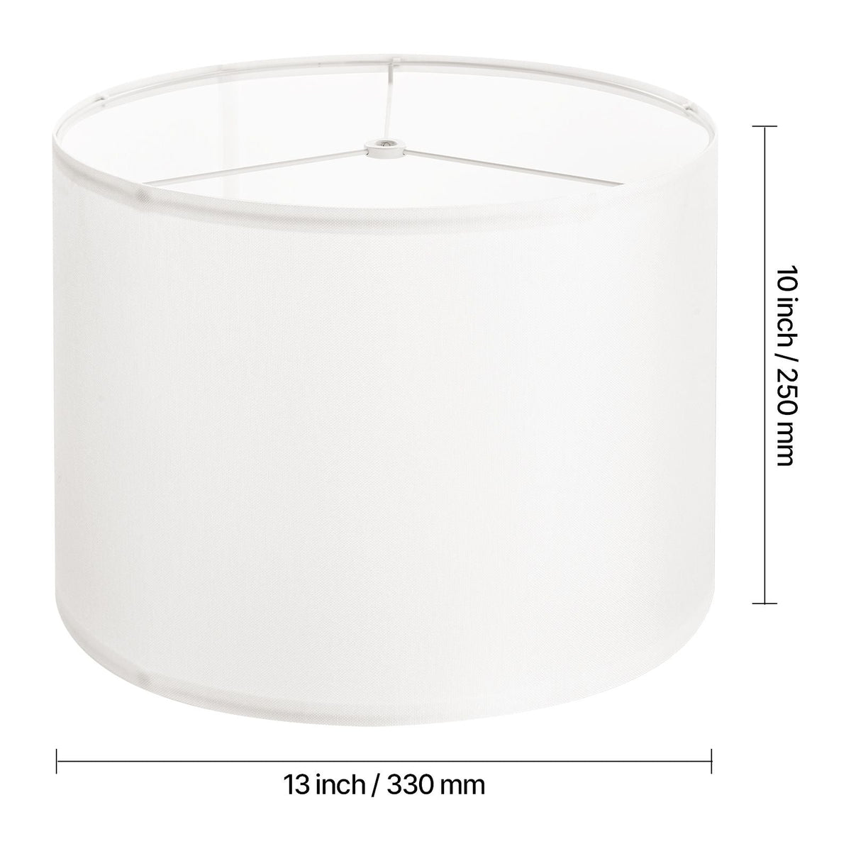 Drum Lamp Shade, 13 in Top x 13 in Bottom x 10 in High, Medium Drum Linen Lampshade, Replacement Lamp Shade for Table Lamps Floor Lamps Pendant Lights, Easy Assembly Required (Off-white Linen)