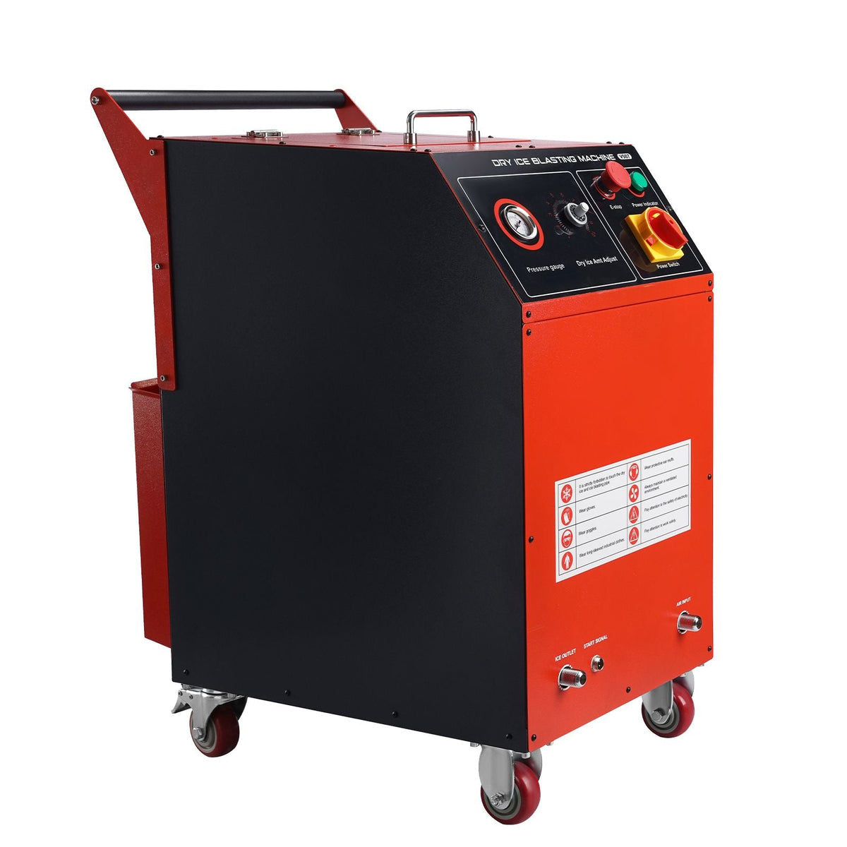 Dry Ice Blasting Machine, 16.5LBS (7.5KG) Capacity Dry Ice Cleaning Machine with 4 Nozzles, Adjustable Pressure & Dry Ice Amount, Movable Blaster Cleaner for Auto Ship Aviation Chemical, 120V