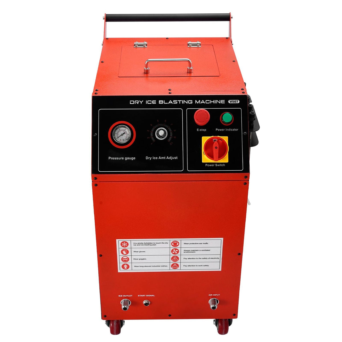 Dry Ice Blasting Machine, 16.5LBS (7.5KG) Capacity Dry Ice Cleaning Machine with 4 Nozzles, Adjustable Pressure & Dry Ice Amount, Movable Blaster Cleaner for Auto Ship Aviation Chemical, 120V