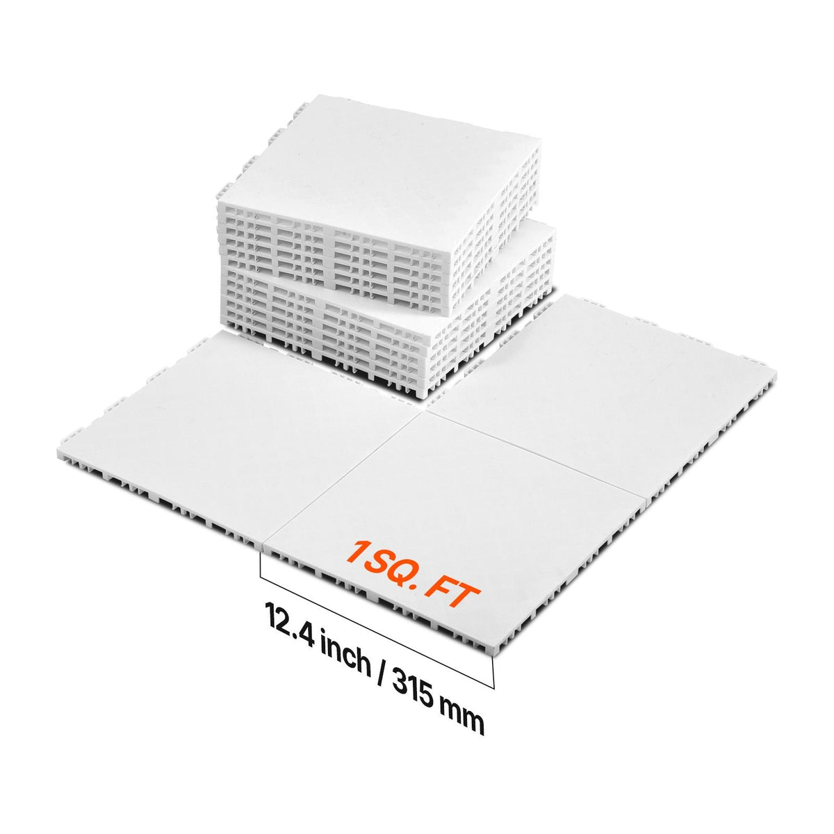Dryland Tiles for Hockey Floor Mat, 12 x 12 in 15 Pcs Interlocking Versatile Training Surface, Dance Floor Tiles, Hockey Training Equipment Board for Shooting (Ash Gray, 15 sq. ft/Box)