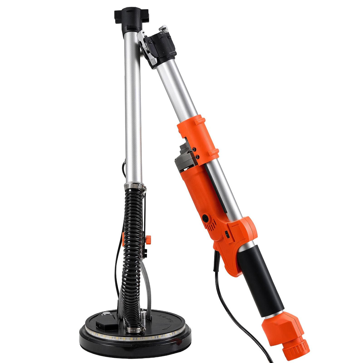 Drywall Sander, 1010W Electric Drywall Sander, Popcorn Ceiling Removal Tool with 7 Variable Speed 1000-2200 RPM, Double-Deck LED Light, Foldable & Extendable Handle, 15 Sanding Discs, Dust Hose