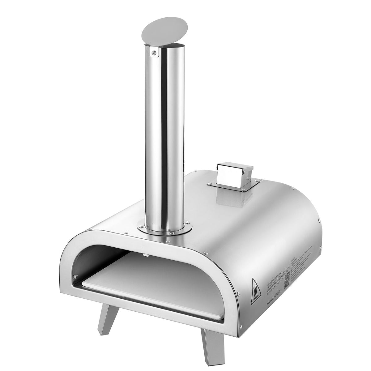 Dual Fuel Pizza Oven Outdoor, 12 Inch Wood Fire & Propane Gas Pizza Oven, Pellet & Propane Pizza-Maker with Thermometer, Stainless Steel Pizza-Cook for Outside Camping & Backyard