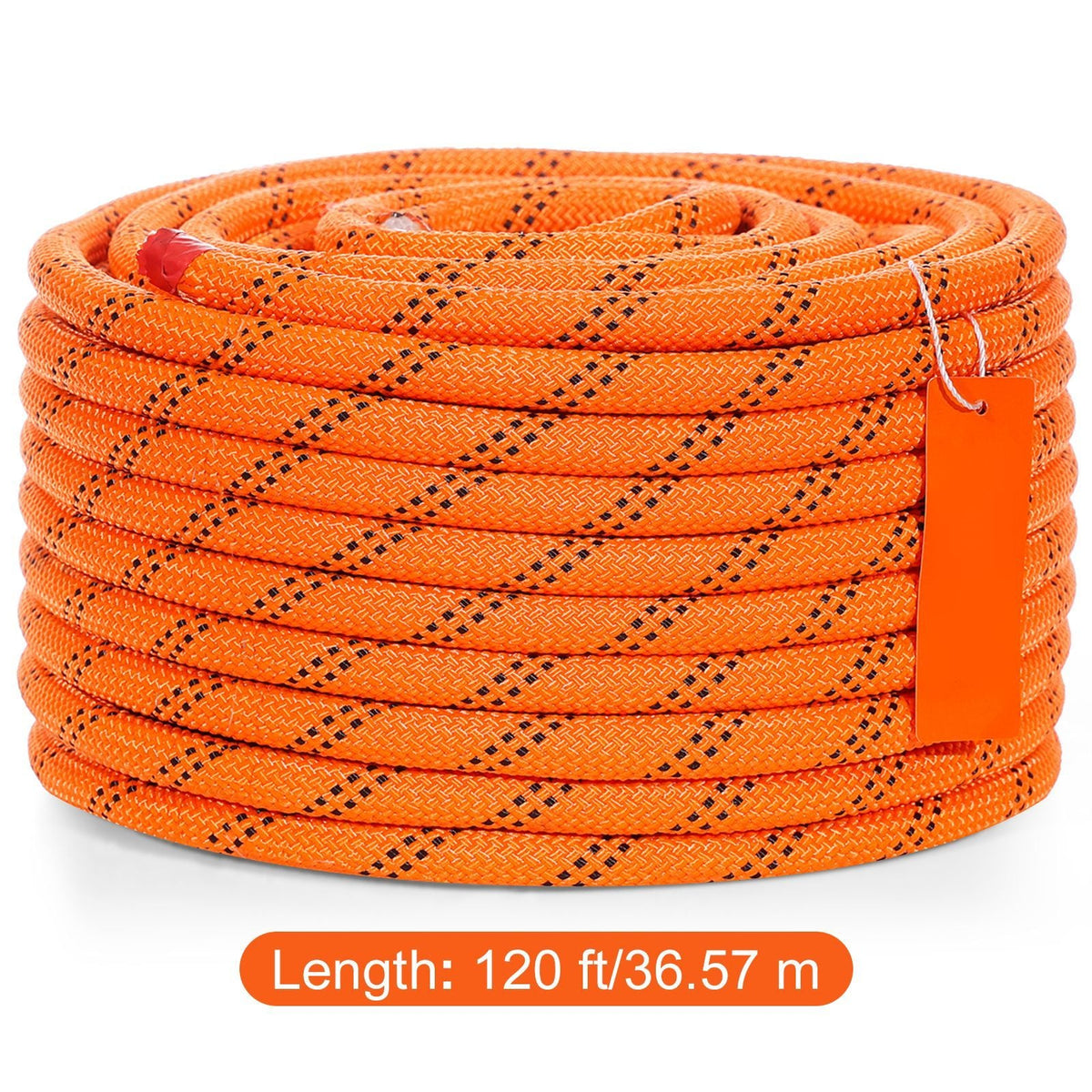 Dual Twisted Polyester Cord, 1/2 inch by 120 feet, 48-Strand, 8000 LBS Tensile Strength, Multi-Use Outdoor Rope for Arborist Activities, Hiking, Swinging, Rappelling, and Rescue, Or