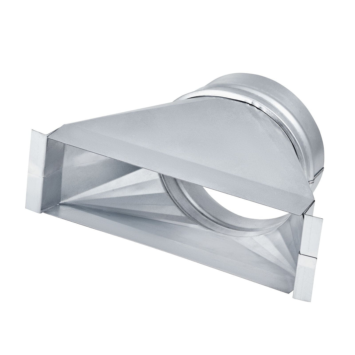 Duct Boot, 3-1/4 x 10 x 6 inch Duct End Boot, Galvanized to Round Transition Galvanized Floor Register Tool for Center Ventilation & HVAC System, Easy Installation,Silver (6 in Round Pipe)