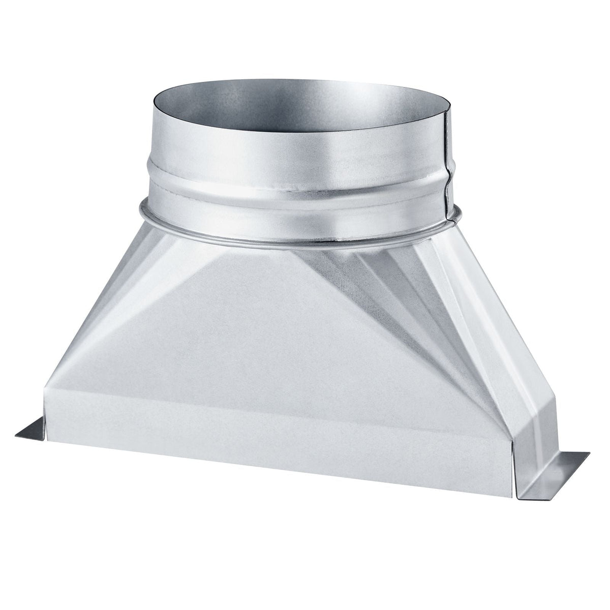 Duct Boot, 3-1/4 x 10 x 6 inch Duct End Boot, Galvanized to Round Transition Galvanized Floor Register Tool for Center Ventilation & HVAC System, Easy Installation,Silver (6 in Round Pipe)