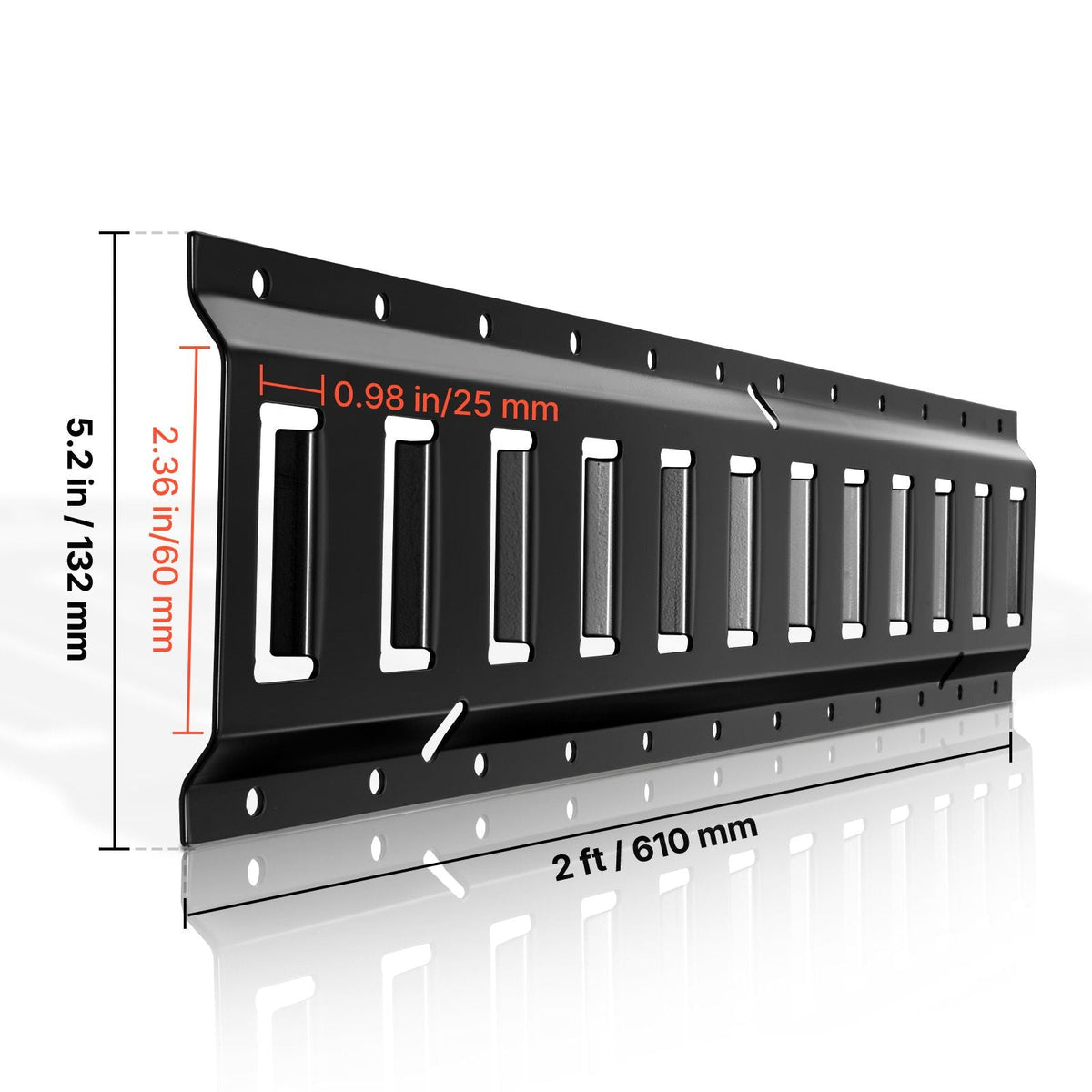 E-Track Tie-Down Rail Kit, 4 Pack 2 ft E Track Rails, 20 Pcs Includes 2 Ratchet Straps & 4 O-Rings & 4 Tie-Offs with D-Ring & 2 Single Slots & 8 End Caps, Fit for Garages Vans Trailers