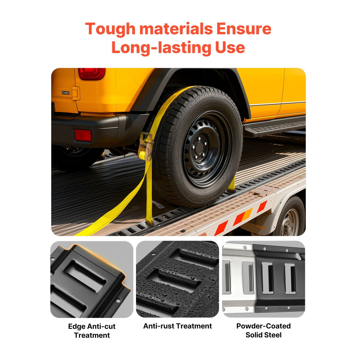 E-Track Tie-Down Rail Kit, 8 Pack (5ft+4ft+2ft+1ft) E Track Rails, 36 Pcs Includes 2 Ratchet Straps & 8 O-Rings & 8 Tie-Offs with D-Ring & 2 Single Slots & 16 End Caps, Fit for Vans Trailers