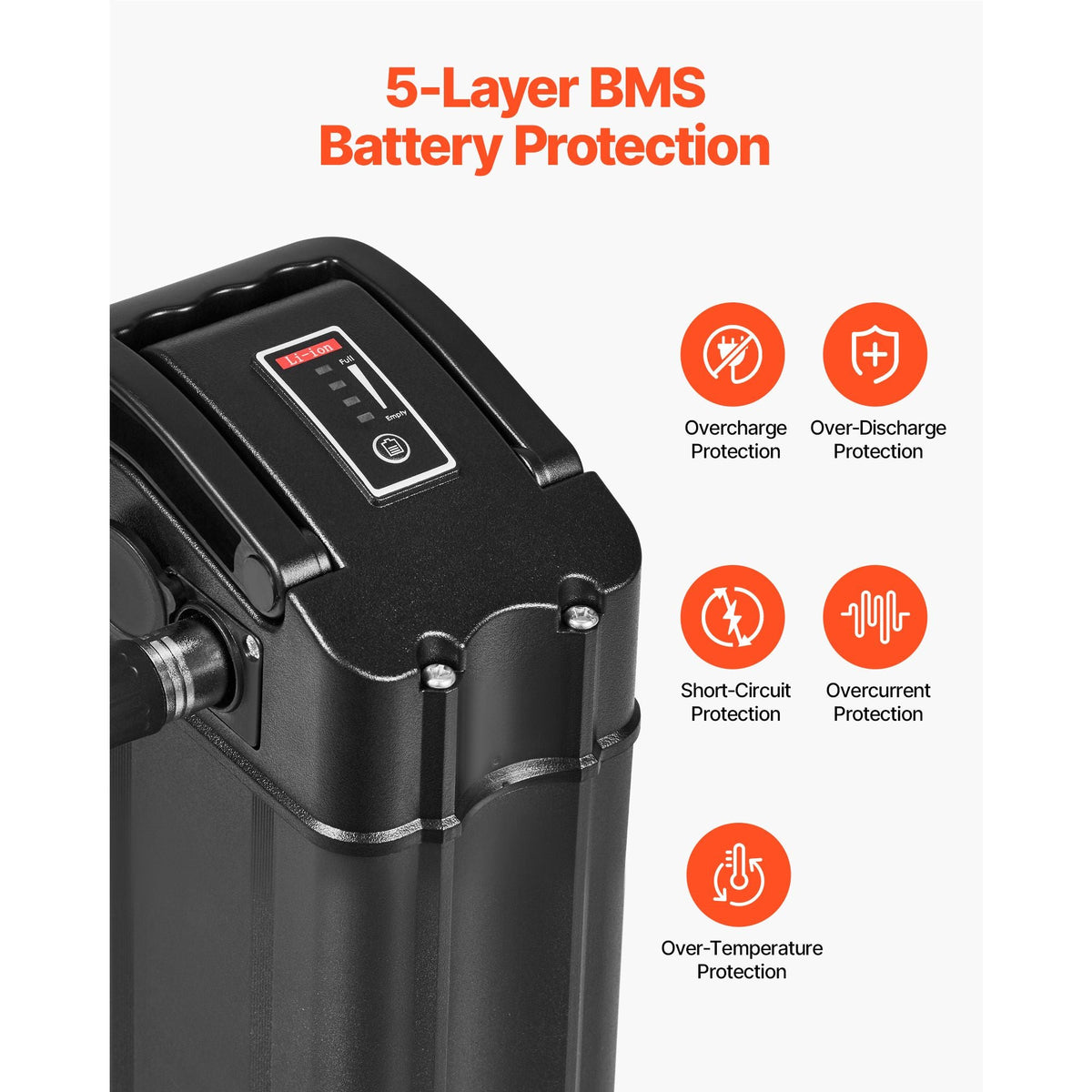 Ebike Battery, 48V 15.6Ah Electric Bike Lithium Battery Pack with BMS, 3A Charger and Lock for 1000W E-Bike Motor, Detachable Electric Bicycle Replacement Kit with Indicator & Discharge Socket