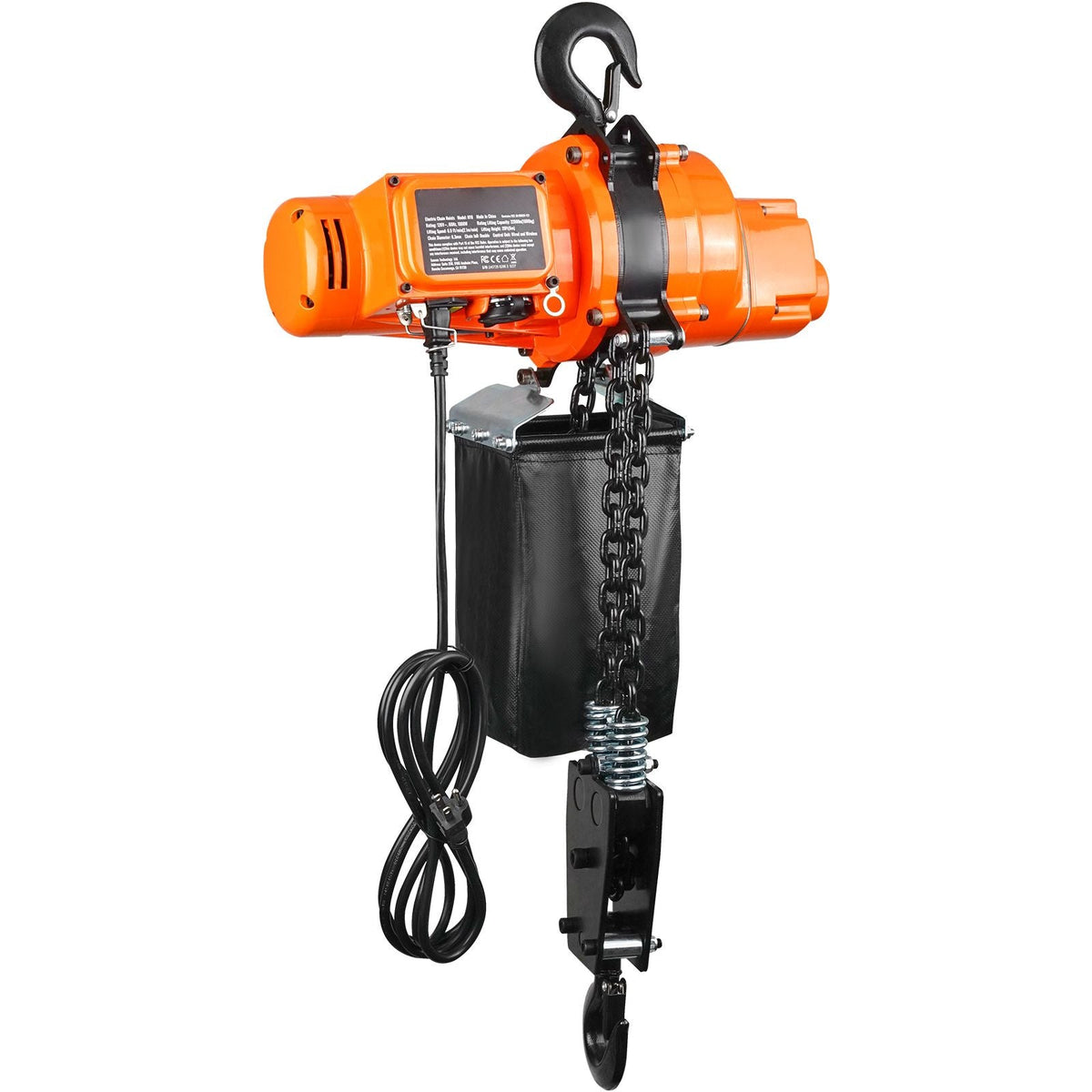 Electric Chain Hoist, 2200 lbs Load, 20 ft Lifting Height, 6.9 ft/min Speed, 120V, Single Phase Overhead Crane with Chain, 328 ft Wireless & 15 ft Wired Remote Control for Garage, Shop, and Home