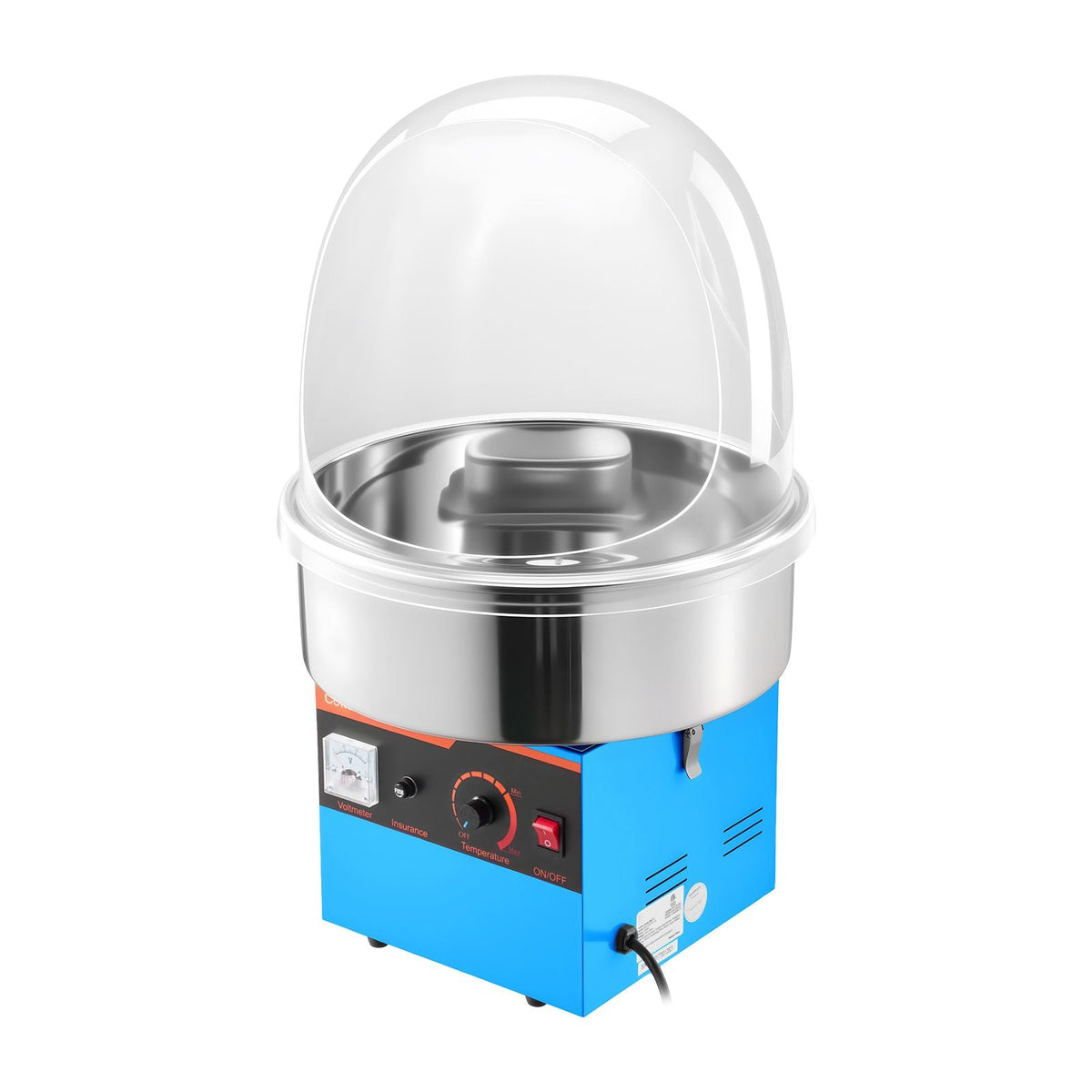 Electric Cotton Candy Machine, 1000W Electric Floss Maker With Cover, Commercial Cotton Candy Machine w/Stainless Steel Bowl & Sugar Scoop, Ideal for Home, Carnival, Birthday, Family Party, Blue