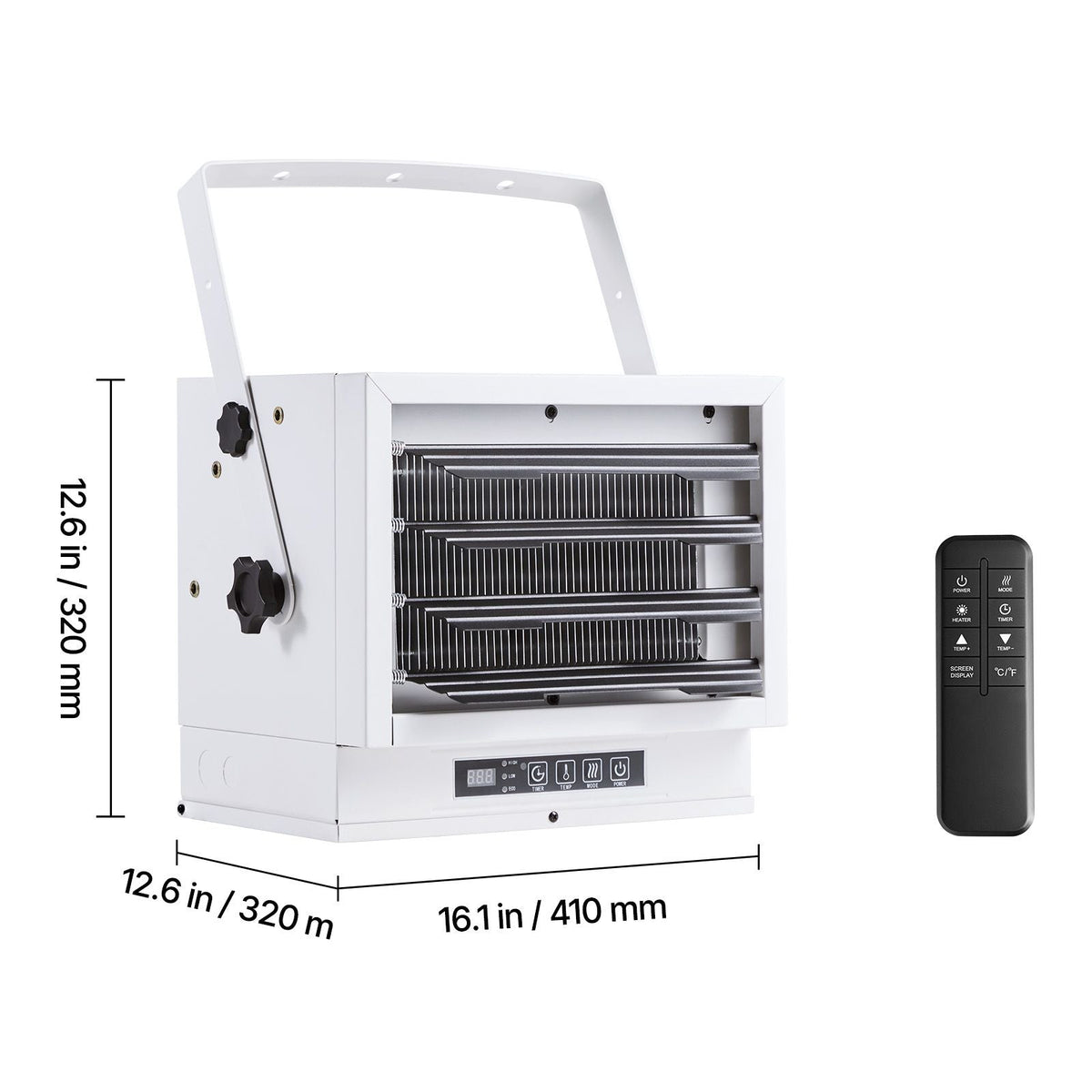 Electric Garage Heater, 8500-Watt with Remote Control & 10 Hour Timer & Overheat Protection Wall/Ceiling Mounted Shop Heater, Commercial Fan-forced for Indoor Workshop Warehouse,240V White