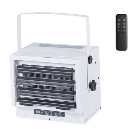Electric Garage Heater, 8500-Watt with Remote Control & 10 Hour Timer & Overheat Protection Wall/Ceiling Mounted Shop Heater, Commercial Fan-forced for Indoor Workshop Warehouse,240V White