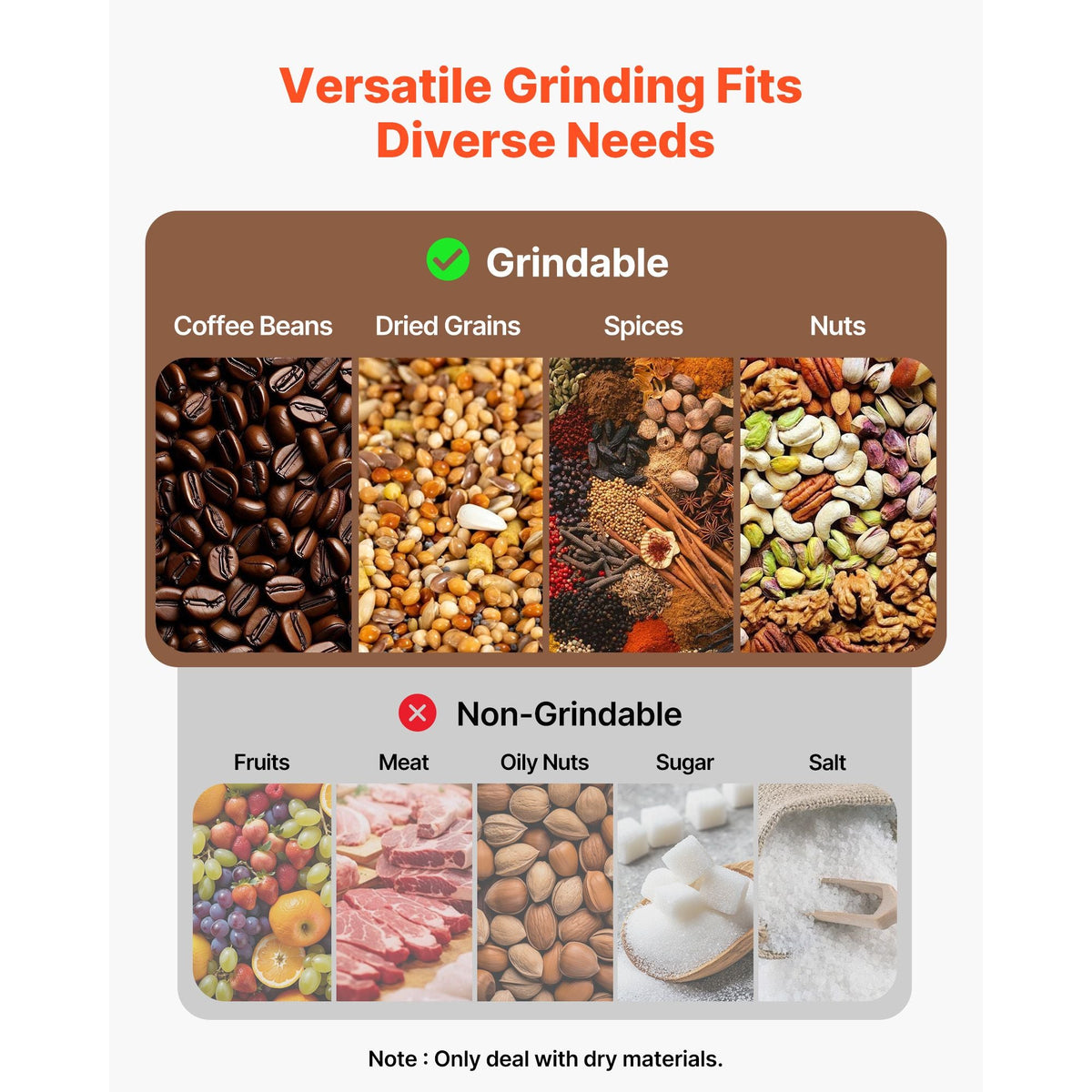 Electric Grain Mill Grinder, 600W High Power Commercial Spice Grinder, 6.6 Gal Pulverizer Powder Machine with Galvanized Sharp Blades, for Dry Grains, Spices, Cereals, Coffee, Corn & Pepper