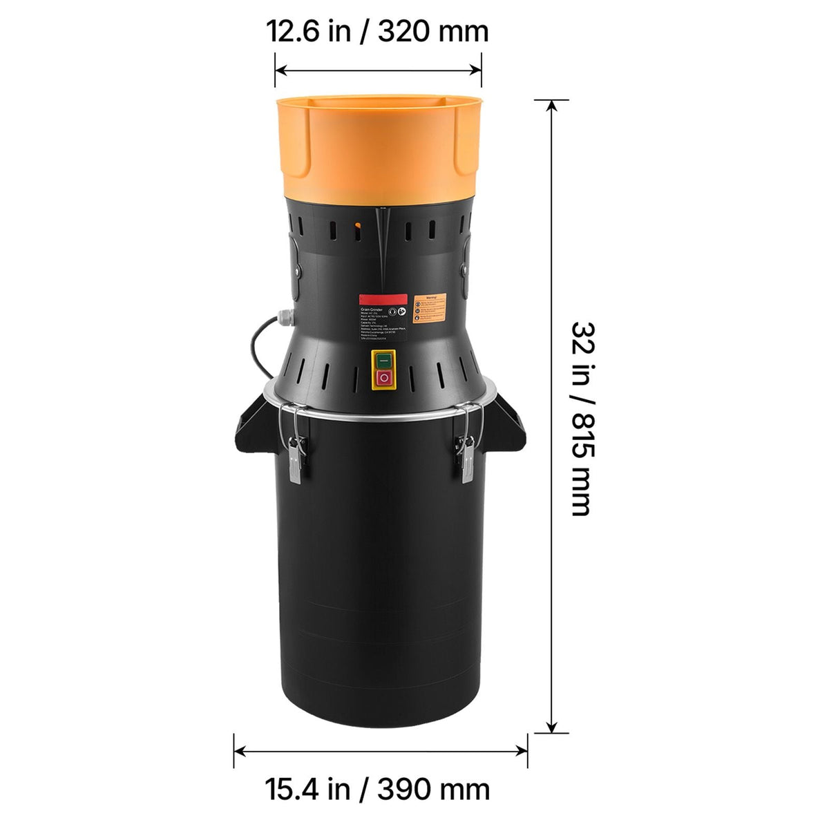 Electric Grain Mill Grinder, 600W High Power Commercial Spice Grinder, 6.6 Gal Pulverizer Powder Machine with Galvanized Sharp Blades, for Dry Grains, Spices, Cereals, Coffee, Corn & Pepper