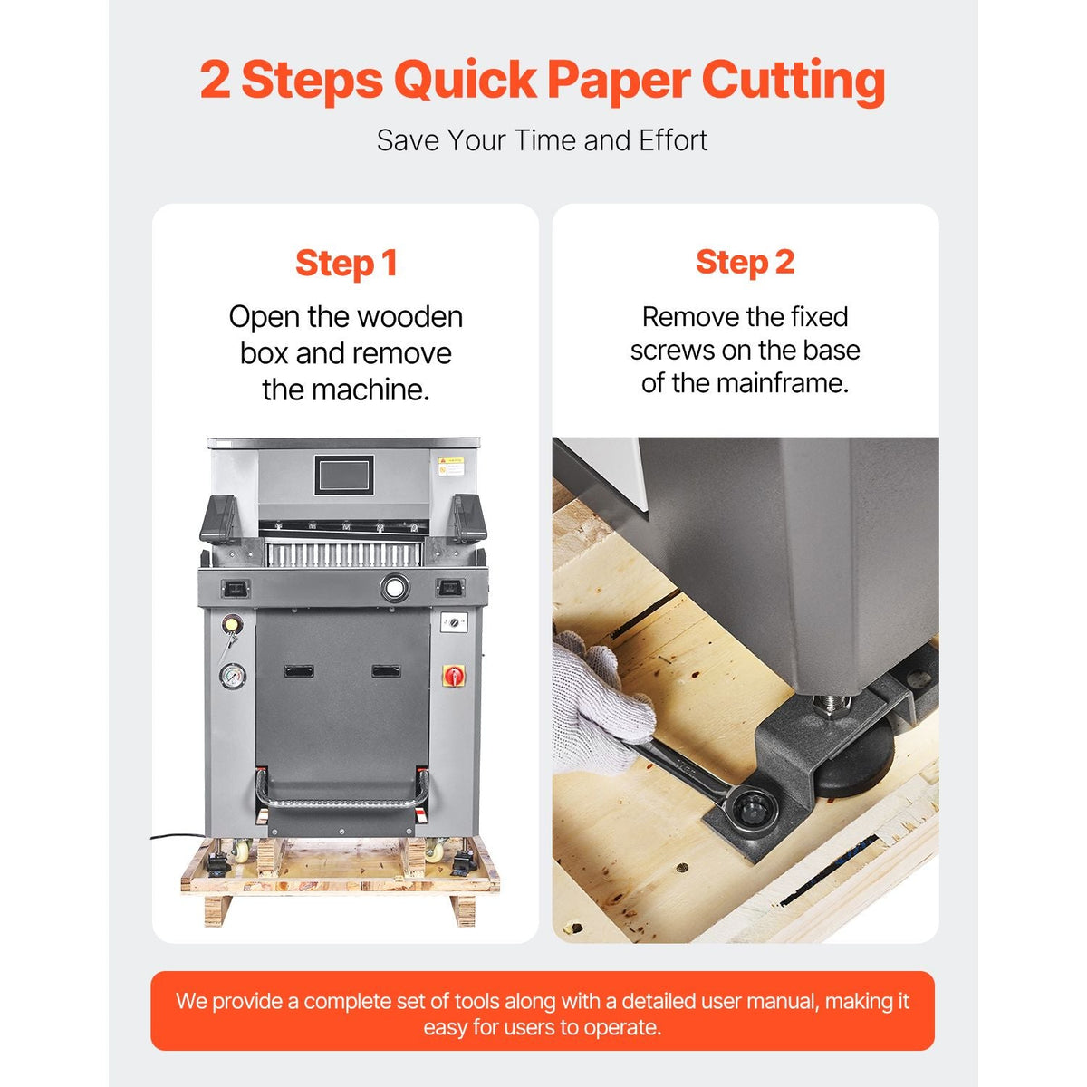 Electric Hydraulic Paper Cutter, 2500W Heavy Duty Paper Cutter Machine 20.2 in/515 mm Cutting Width, 3.1 in/80 mm Cutting Thickness, Electric Guillotine Trimmer with Casters & Infrared Function