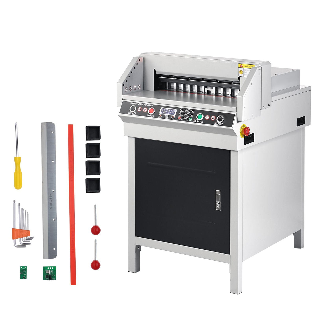 Electric Hydraulic Paper Cutter, Heavy Duty Paper Cutter Machine, 1.57 in / 40 mm Cutting Thickness, 18 in / 457.2 mm Cutting Width, Industrial Paper Trimmer with Button Control