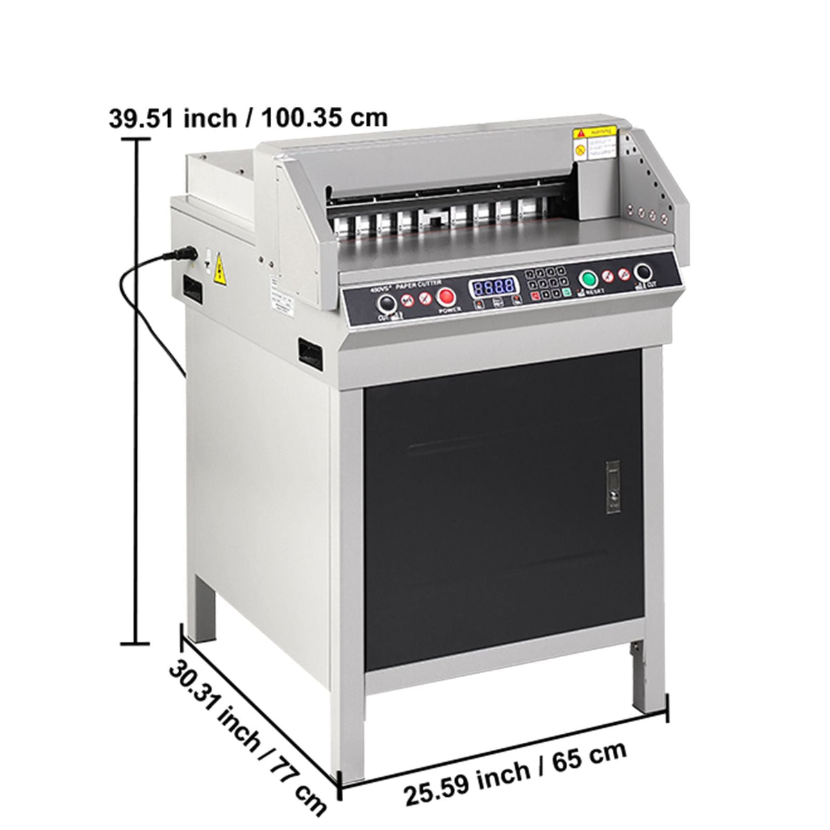 Electric Hydraulic Paper Cutter, Heavy Duty Paper Cutter Machine, 1.57 in / 40 mm Cutting Thickness, 18 in / 457.2 mm Cutting Width, Industrial Paper Trimmer with Button Control