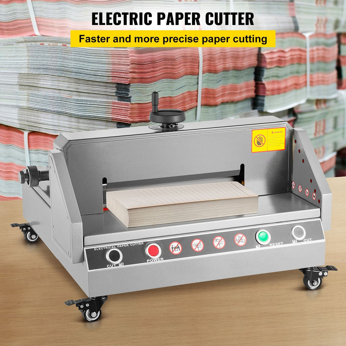 Electric Paper Cutter, 13" /330.2mm Cutting Width, 1.57"/40mm Cutting Thickness, Desktop Paper Cutting Machine with Button Control, Electric Paper Trimmer for Office, School, Printing Plant
