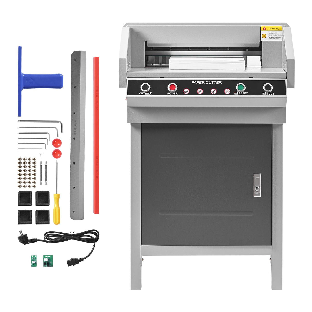 Electric Paper Cutter, Heavy Duty Metal Paper Cutter Machine, 17.72 inch Cutting Width, 1.57 inch Cutting Thickness, Electric Guillotine Trimmer with Infrared Function and Spare Blade