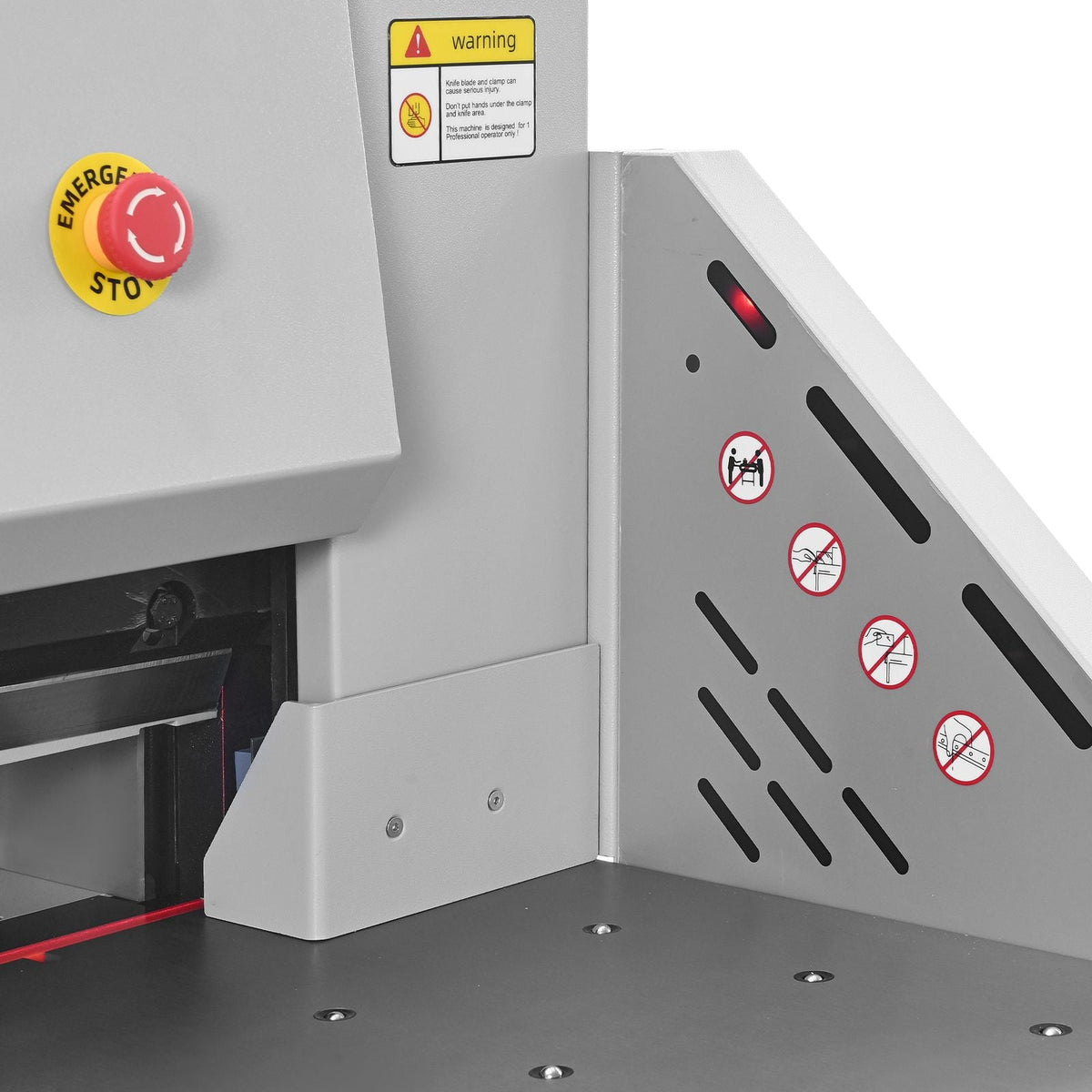 Electric Paper Cutter, Metal Hydraulic Paper Cutter Machine, 28 inch Cutting Width, 3.03 inch Cutting Thickness, Large Size Electric Guillotine Trimmer with Infrared Function and Spare Blade