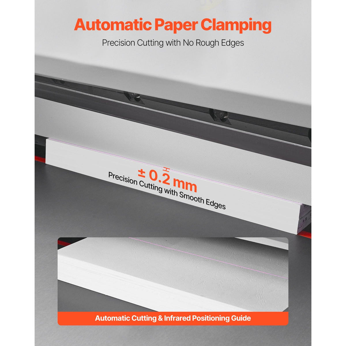 Electric Paper Cutter, Metal Hydraulic Paper Cutter Machine, 28 inch Cutting Width, 3.03 inch Cutting Thickness, Large Size Electric Guillotine Trimmer with Infrared Function and Spare Blade