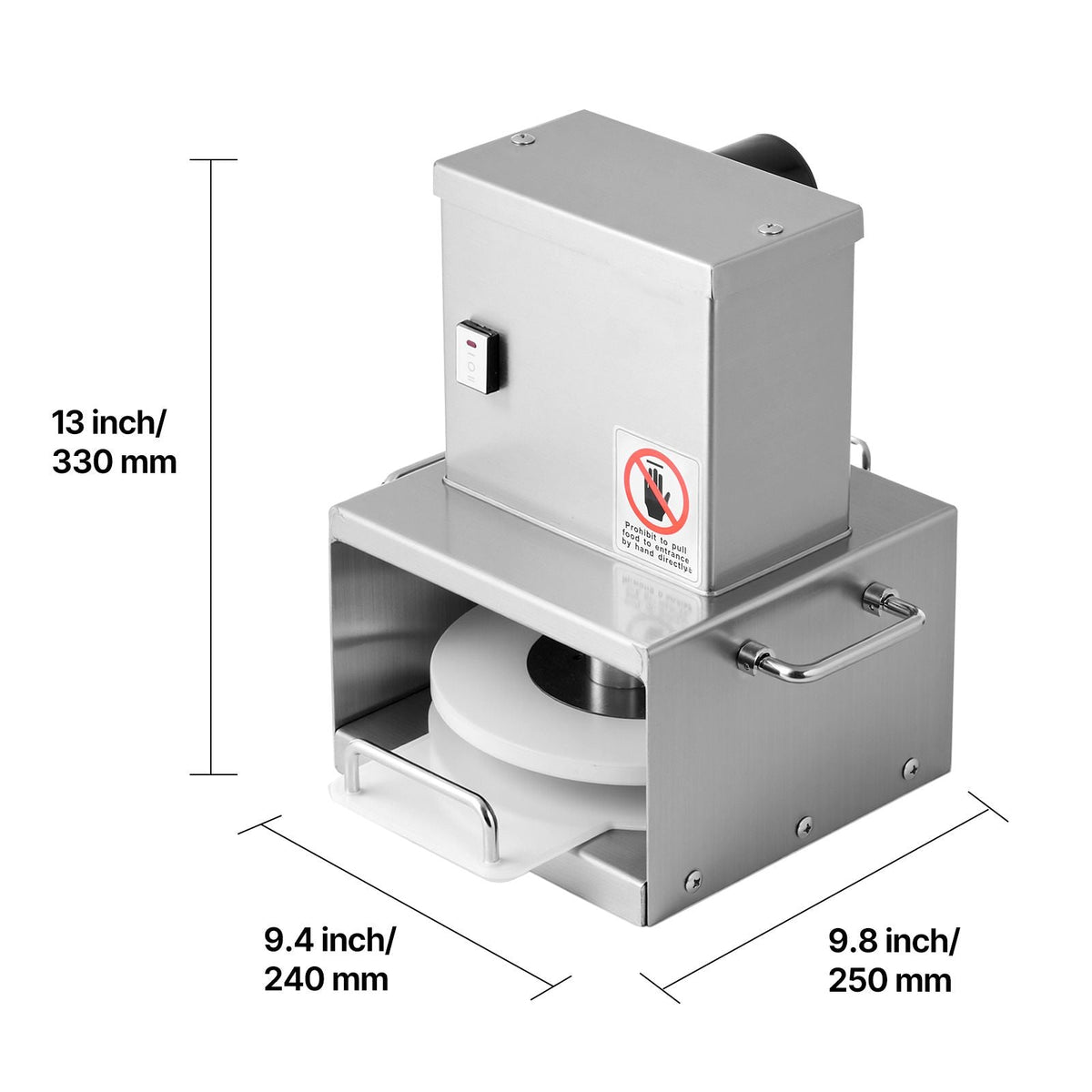 Electric Pizza Dough Press Machine, 6 inch Pizza Pastry Press Plate, Stainless Steel Bread Presser, Adjustable Thickness Commercial Forming Machine, with 100 Pcs Parchment Paper