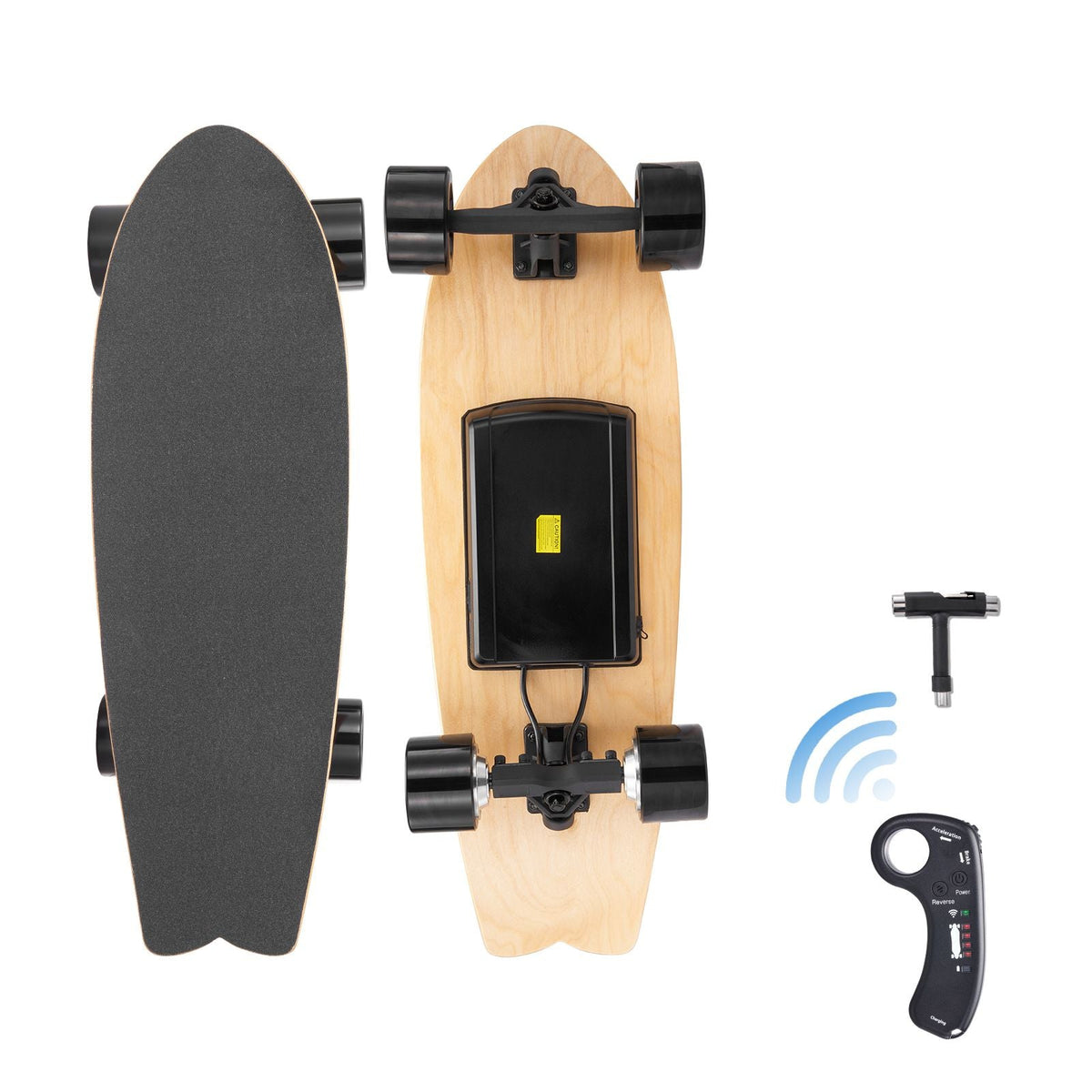 Electric Skateboard with Remote, 13.7 Mph Top Speed & 7.5 Miles Max Range Skateboard Longboard, 3 Speeds Adjustment Skateboards, Easy Carry Handle Design, Suitable for Adults & Teens Beginners