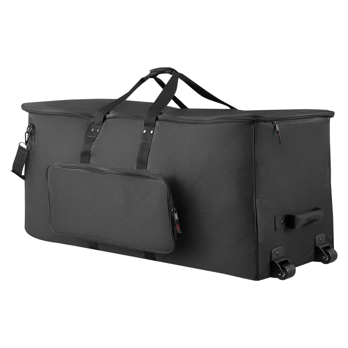 Electronic Drum Kit Bag, 600D, Padded Drum Bag with Wheels, Large 36.2 x 16.5 x 16.1 in Interior, Lightweight Travel Case with Detachable Dividers, Multiple Pockets, for Electric Drums, Black