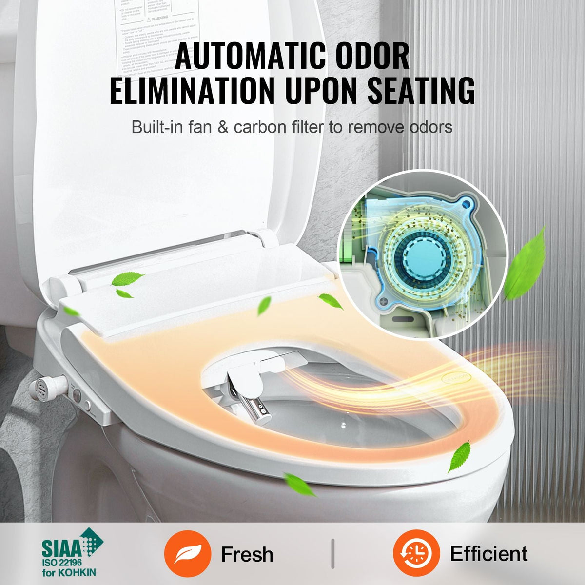 Elongated Bidet Toilet Seat, Remote Control Smart Toilet Seat for Existing Toilets, Electric Bidet Toilet Seat with Slow Close, Night Light, Self Cleaning, Air Dryer, Easy Installation, White
