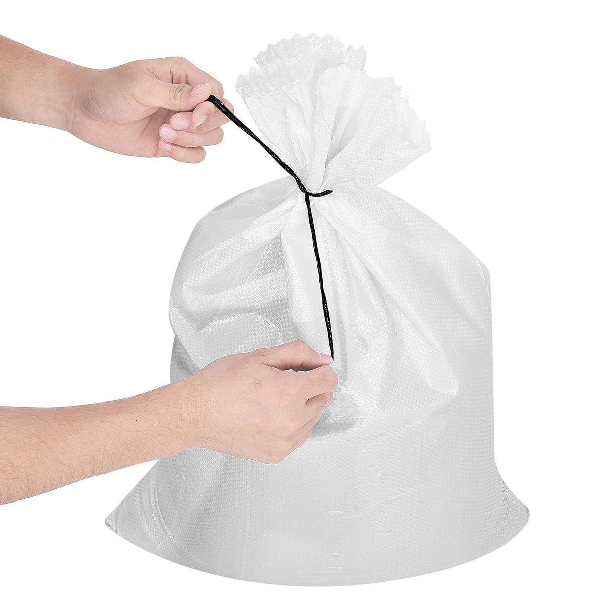 Empty Sandbags, 500 Packs 16 x 26 in, Heavy Duty Sand Bags Sacks with Ties, 50lb Capacity Woven Polypropylene Sandbags, Tear-Resistant & UV-Resistant Sand Bags for Flood Protection Barrier
