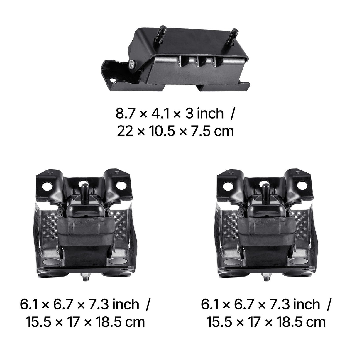 Engine and Transmission Motor Mount Kit Replacement, Set of 3, Compatible with 2007–2013 Chevrolet Silverado 1500 5.3L V8, Replace OE# A5365, A5365, A2638, Secure Support