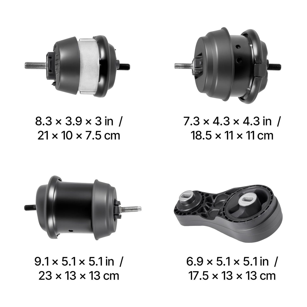 Engine and Transmission Motor Mount Kit Replacement, Set of 4, Compatible with 2009–2017 Chevrolet Traverse 3.6L V6, Replace OE# A5548HY, A5549HY, A5458HY, A5444, Secure Support