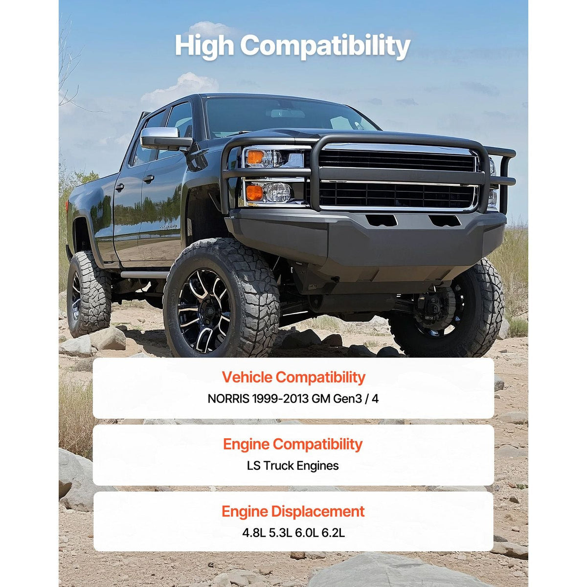 Engine Camshaft, 12625437 SP011-16 Cam Replacement, Compatible with Norris trucks from 1999-2013 GM Gen3/4, LS Truck Engine 4.8L, 5.3L, 6.0L, and 6.2L