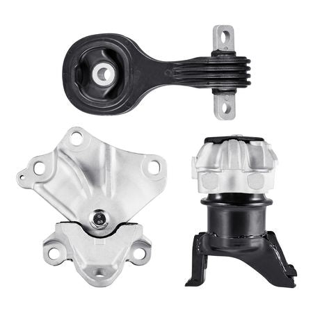 Engine Motor Mount and Transmission Mount Kit Replacement, Set of 3, Compatible with 2012–2013 Honda Civic 1.8L Coupe, Replace OE# A65048, A65021, A65087, Secure Support