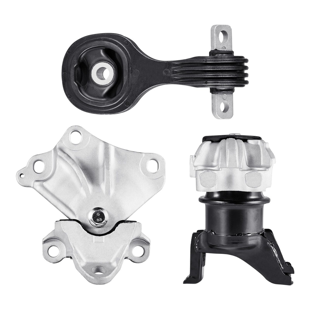 Engine Motor Mount and Transmission Mount Kit Replacement, Set of 3, Compatible with 2012–2013 Honda Civic 1.8L Coupe, Replace OE# A65048, A65021, A65087, Secure Support