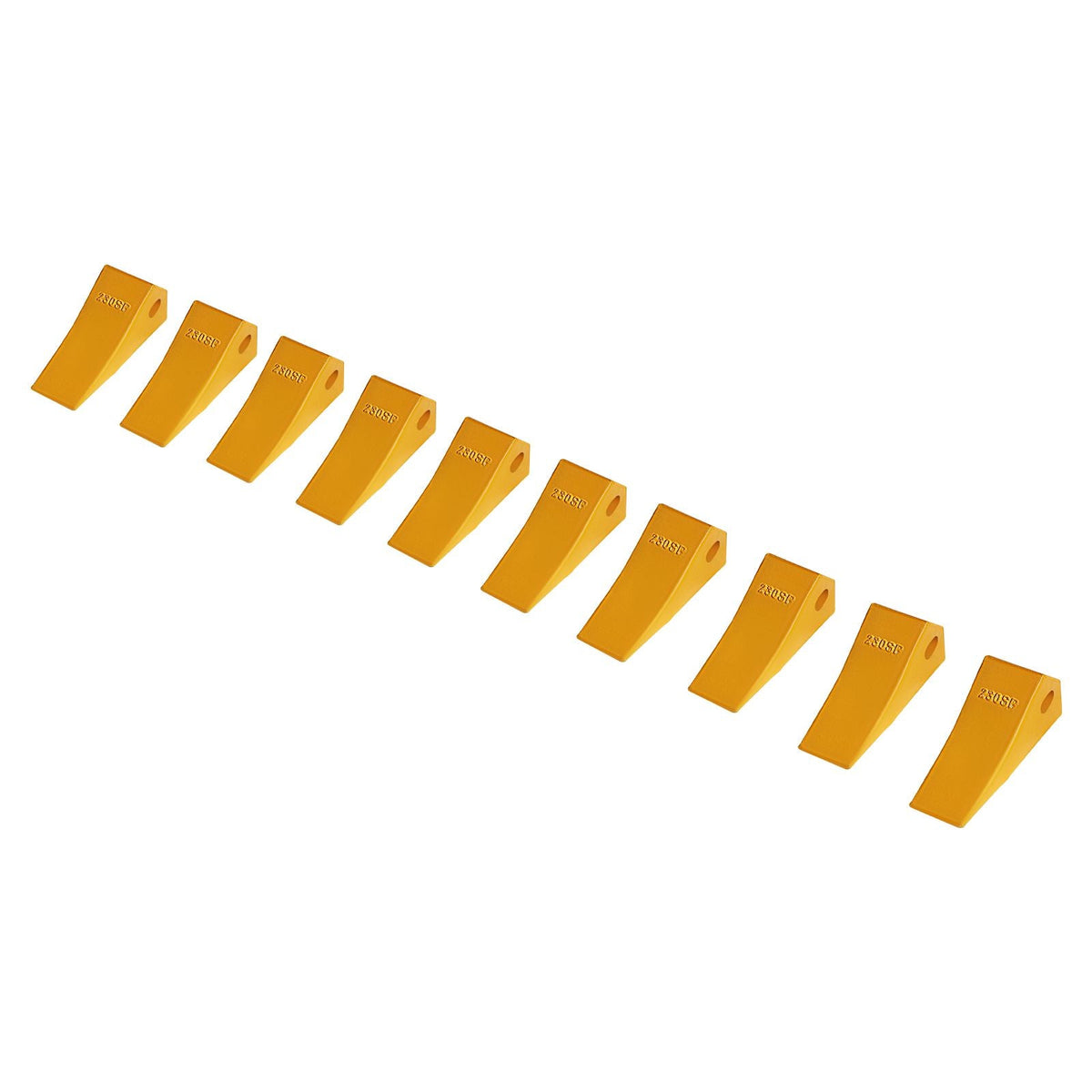 Excavator Bucket Teeth with Pins, 10 Pack 5.79 in Bucket Tooth Set Compatible with 23 & 230 Series Excavators, Heavy Duty Bolt on Digging Buckets Teeth for Skid Steer & Mini Excavators