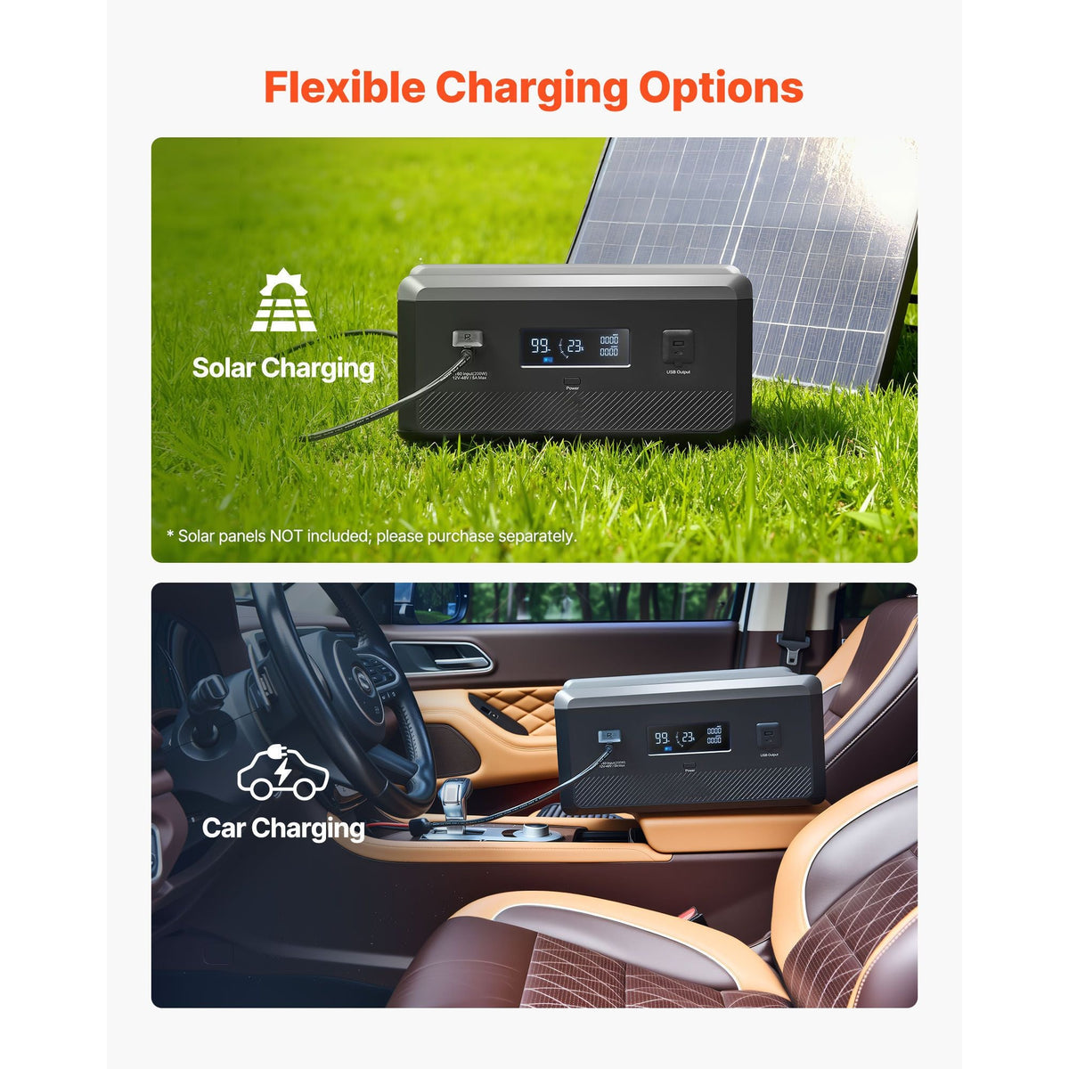 Extra Battery for Portable Power Station, 2160Wh LiFePO4 Extra Expansion Battery with 3 Output Ports for Home Use, Outdoor Camping, Road Trips, RVs, Emergencies