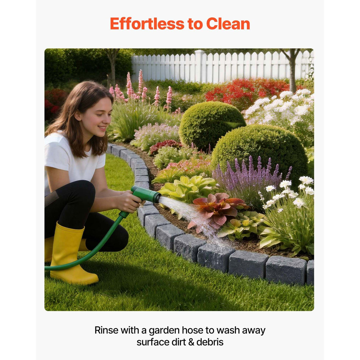 Faux Stone Landscape Edging, 46.85" Kit, No Dig Garden Edging Border, Blocks for Lawn, Flower Beds, Yards, 1 Pack Each Section Has 6 Bricks 46.85"L x 3.94"W x 6.1"H, 3 Spikes, Sandstone Gray
