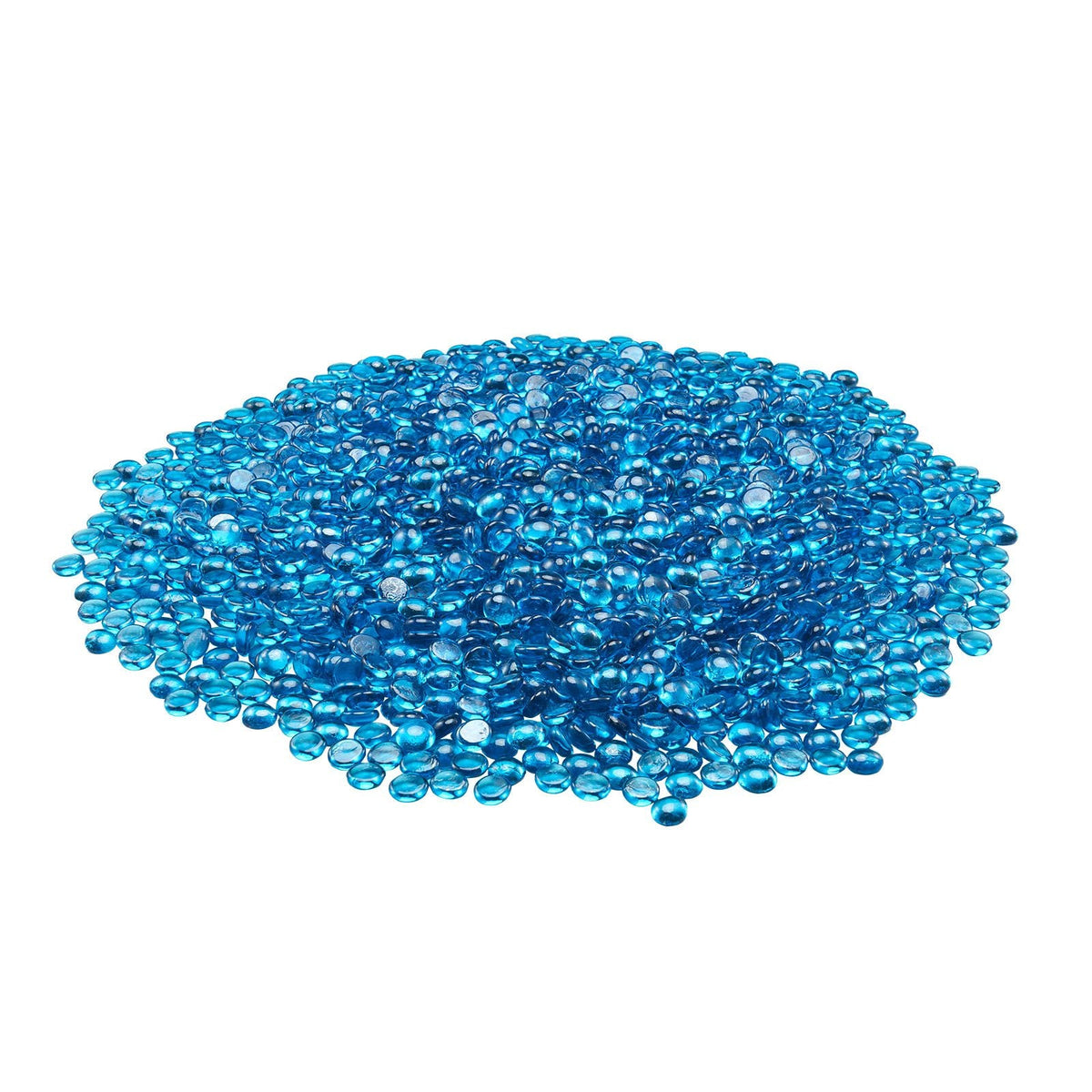 Fire Glass, 10 lbs / 4.5 kg High-Temperature Resistant Fireplace Rocks, 3/4-Inch / 19.05 mm Reflective Firepit Glass Beads, High Luster Stone Landscaping for Fire Pit Table, Caribbean Blue