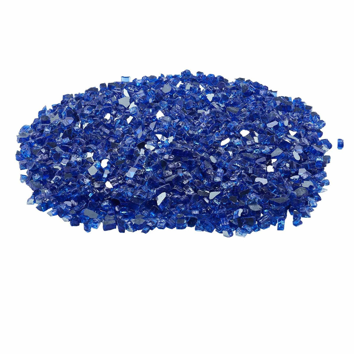 Fire Glass, 10LBS / 4.5KG High-Temperature Resistant Fireplace Rocks, 1/2-Inch / 12.7 mm Reflective & Smokeless Firepit Glass Rock, High Luster Stone Landscaping for Fire Pit Table, Cobalt Blue