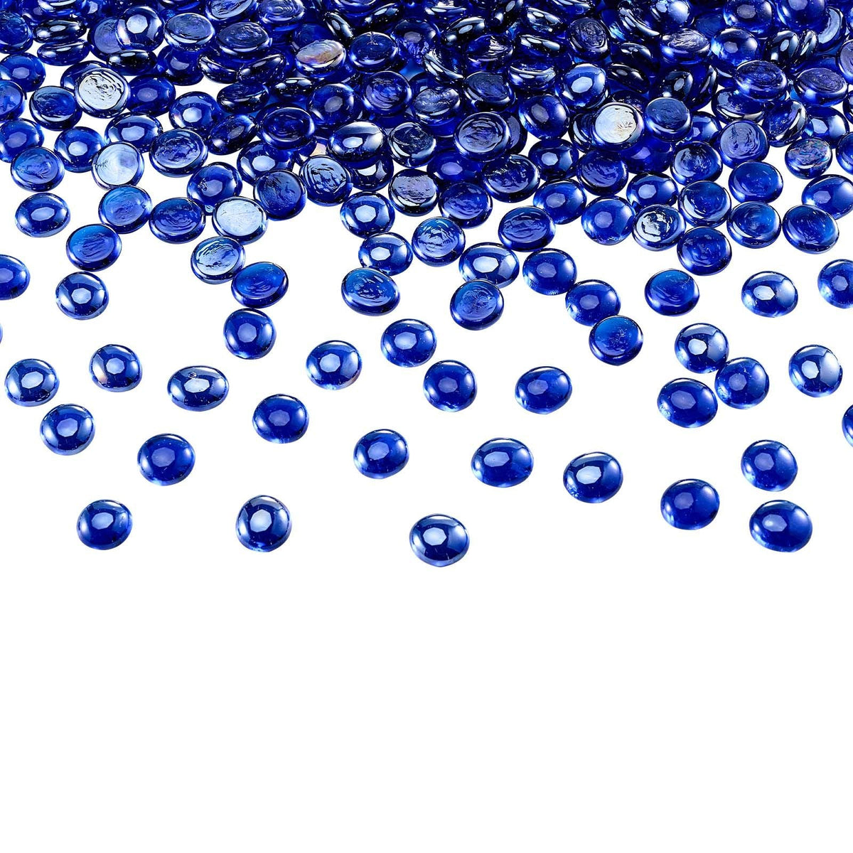 Fire Glass, 10LBS/4.5KG High-Temperature Resistant Fireplace Rocks, 3/4-Inch / 19.05 mm Reflective & Smokeless Firepit Glass Beads, High Luster Stone Landscaping for Fire Pit Table, Cobalt Blue